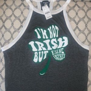 St Patrick’s day cropped tank top